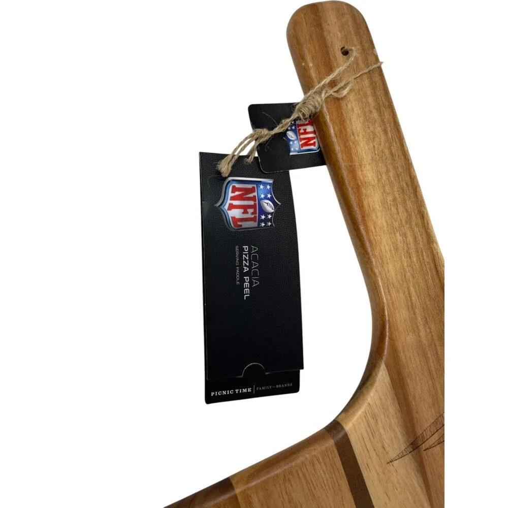Picnic Time NFL New England Patriots Acacia Wood Pizza Peel Serving Paddle Board